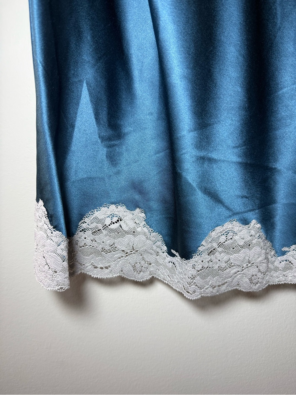 Vintage Express Turquoise Lace Trim Cami Top Size L | Y2K Babydoll - Picture 6 of 11